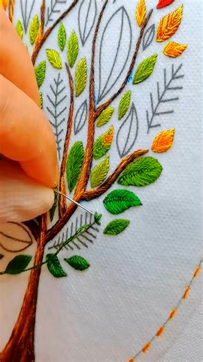 Bringing this beautiful embroidered tree to life ✨🌳🌿 #Craftsmanship #HandmadeJoy | Daniele Eugine