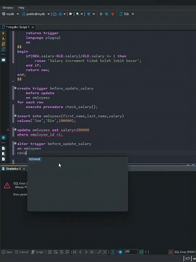 PostgreSQL Alter Trigger