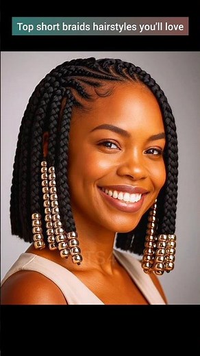 top short braids hairstyles you'll love #shorts #bobraids #braids #hairstyles