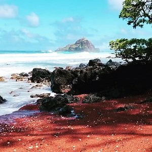 Started the day at this gorgeous beach...finding calm and beauty a bit differently in here ✨🧡✨ 📌Hana, Hawaii 📷@laurenquella/IG | Aloha Hawaii