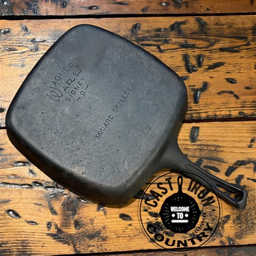 Wagner Square Cast Iron Skillet With Stylized Sidney -O- Logo, P/n 1218C, Lightweight Restored Vintage 1930s Cookware - Etsy