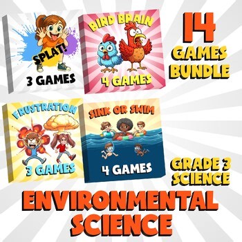 14 No Prep Science Games Bundle C - Environmental Science - Grade 3 Review