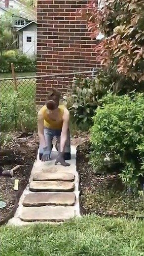 Make a Simple Garden Path- DIY in a Minute! #shorts