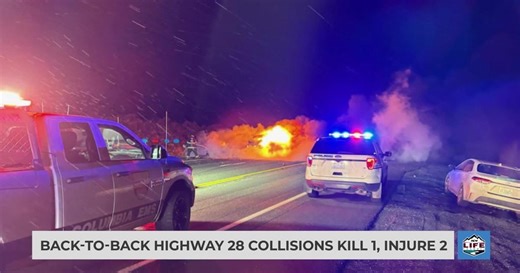 Back-to-back Highway 28 collisions kill 1, injure 2