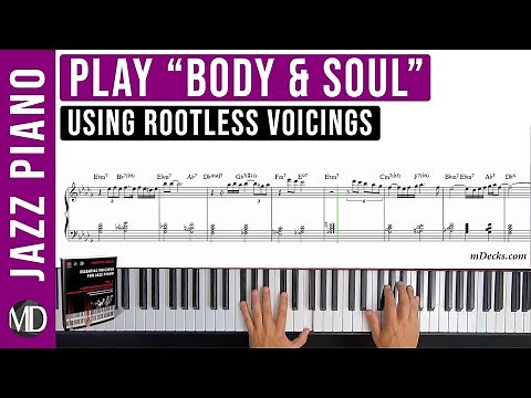 "Body & Soul" Easy Jazz Piano Solo Sheet Music using Rootless Voicings | Download Vol.2 in PDF
