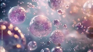 A dynamic animation showing extracellular vesicles being released from a cell in response to a specific stimulus.