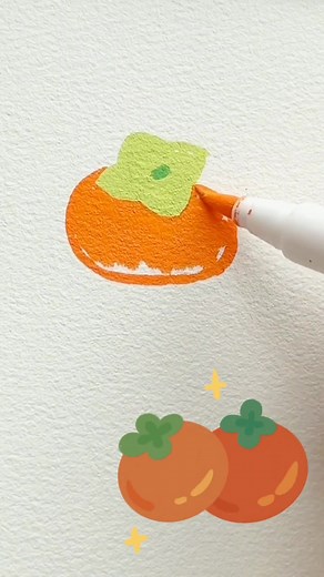 Easy Persimmon Drawing Tutorial with Acrylic Marker