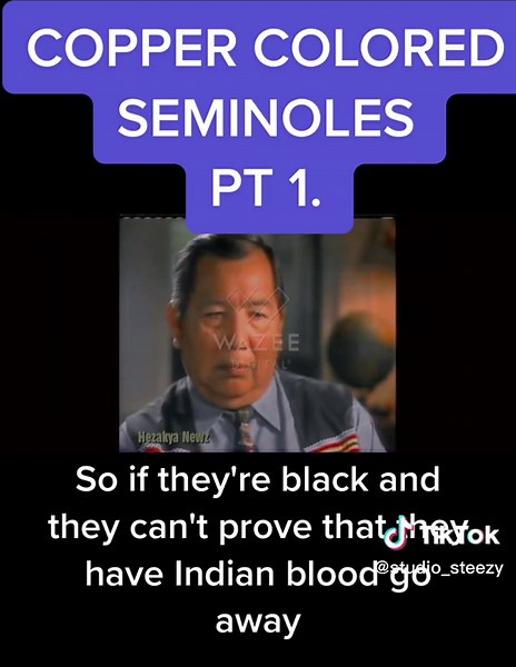 This is a “60 minutes” documentary about the copper colored Seminoles being REMOVED from the tribe ALTHOUGH they have fought side by side since the beginning .(Video credit to @HezakyaNewz&Films on YouTube . #trueknowledge #indigenous #coppercolored #coppercoloredamerican #florida #seminoles #turtleisland