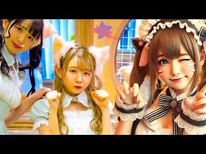 Tokyo Akihabara 🐶 Maid Cafe Story ♪💖 4K Nonstop 1 Hour