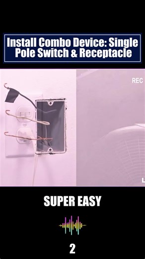 Install Combo Device: Single Pole Switch & Receptacle #hotwire #wire #ElectricalRepair #HomeImprovement #FixItYourself #OutletRepair #Handyman #electrician #viralvideo #ElectricalDIY #DIY #fyp #ForYou