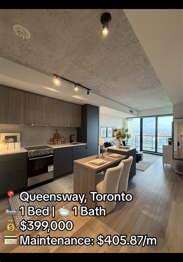 📍 Stonegate–Queensway | Toronto 🛏 1 Bed | 🛁 1 Bath 💰 $399,000 📐 556 💳 Maintenance: $405.87 / month Thoughts? Comment TOUR or PASS 👇 DM for details or fill out Buyer Intake Form found in the link in our bio! #realestate #realtor #realtortok #forsale #torontorealestate