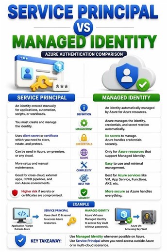 Service Principal Vs Managed Identity in Azure