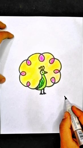 Learn to draw a peacock 🦚🦚 in a very easy way / Easy and quick drawing for beginners / Drawing tu...