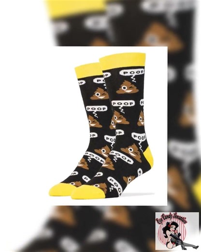 Poop - Men's Emoji Cotton Crew Funny Socks