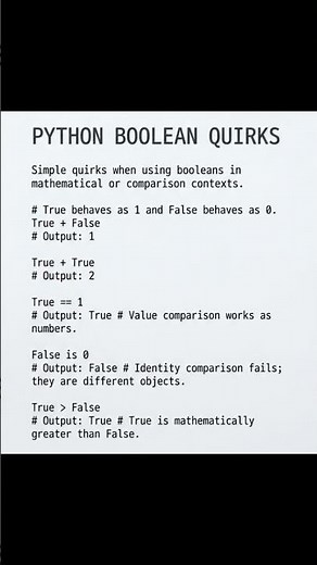 Python boolean quirks explained