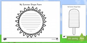 Summer Shape Poetry Writing Templates