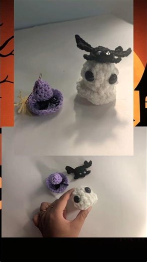 🎃 Easy Crochet Pattern for Halloween | Amigurumi DIY #crochet #ghost #bat #witchhat #trendingshorts