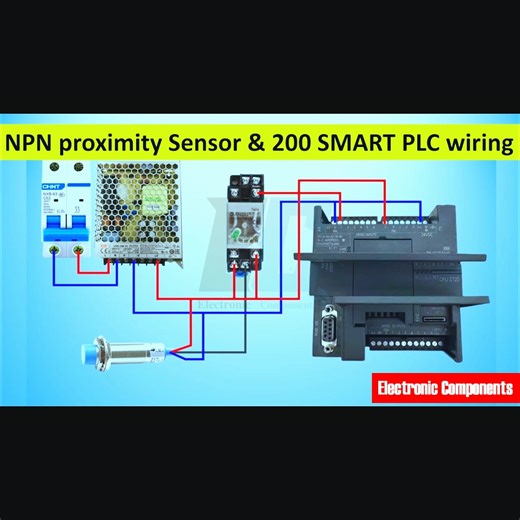 NPN Proximity Sensor Wiring with Siemens S7-200 SMART PLC | Step-by-Step Guide #fblifestyle | 𝐄𝐥𝐞𝐜𝐭𝐫𝐨𝐧𝐢𝐜 𝐂𝐨𝐦𝐩𝐨𝐧𝐞𝐧𝐭𝐬