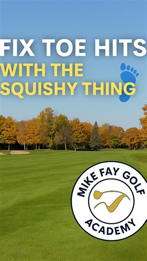 Still hitting it off the toe? Here’s how to fix it. 👇 We’re using a “squishy thing” under the lead foot to teach better balance and pressure shift through the swing. When you get stuck on your heels, the ball hits the toe and the face stays open. This drill helps you push into the ground, re-center your pelvis, and find the middle of the face again. #MikeFayGolf #GolfTips #GolfDrills #GolfInstruction #GolfCoach #GolfSwing #GolfTraining #GolfBalance #StopToeHits #GolfSetup #GolfLessons #GolfLife