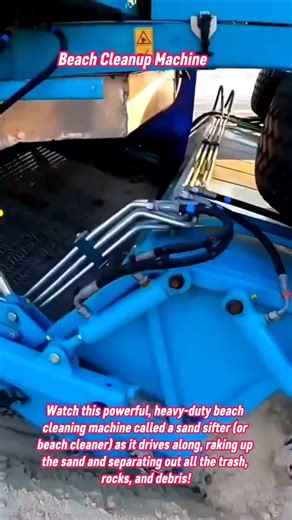 🏖️ Amazing Beach Cleaning Machine in Action! Watch This Harvester Sift Sand and Collect Trash #beach