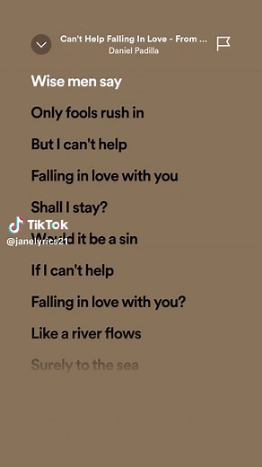 Can't Help Falling In Love - Daniel Padilla Lyrics