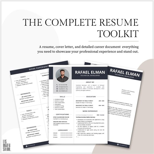Creative Resume & Cover Letter Template | Canva Editable CV | Digital Download - Etsy