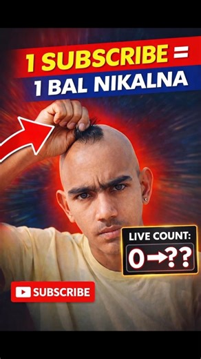 1 Subscribe = 1 Hair Challenge😳 Kitne Baal Jayenge? Crazy Live Counter Challenge |NavinChallengers09