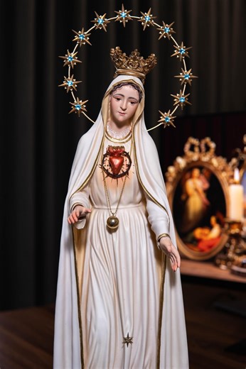 Hand-painted Our Lady of Fatima Statue – Sacred Heart Virgin Mary Statue, Catholic Gifts, Religious Home Decor - Etsy