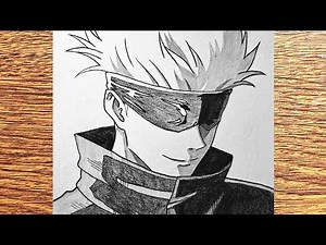 How to Draw Satoru Gojo (Jujutsu Kaisen) - Step by Step Tutorial | Anime Drawing Easy