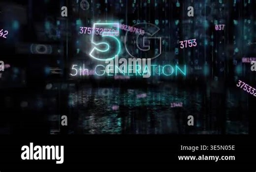 Animation of 5g 5th generation text over data processing on black background. Global technology, computing and digital interface concept digitally generated video Stock Video Footage - Alamy