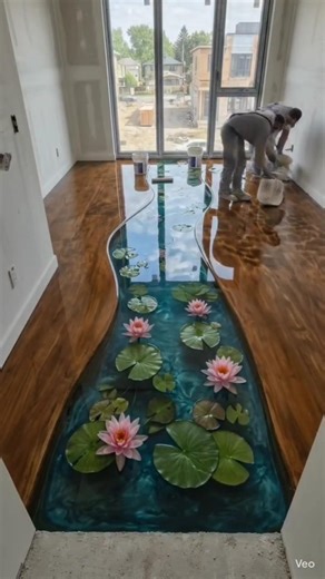 "Dream Room Makeover with AI ✨ Unreal Floor Design!"#diy #ai #epoxyfloor #housedesign #shorts