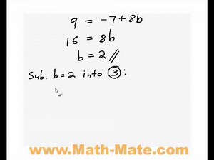 The substitution method for solving simultaneous equations
