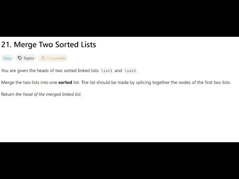 Merge Two Sorted Lists | @faang-academy