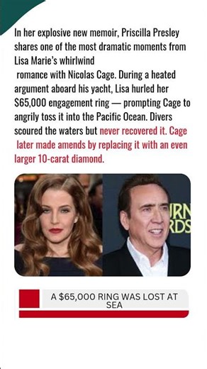 Nicolas Cage Threw Lisa Marie Presley’s $65K Engagement Ring Into the Ocean