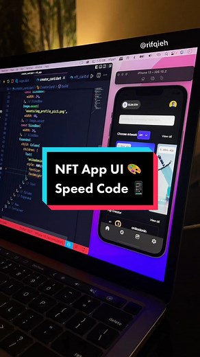 NFT App UI speed code using Flutter 📱🚀 #coding #speedcode #nft #developer #fyp #uiux #programmer