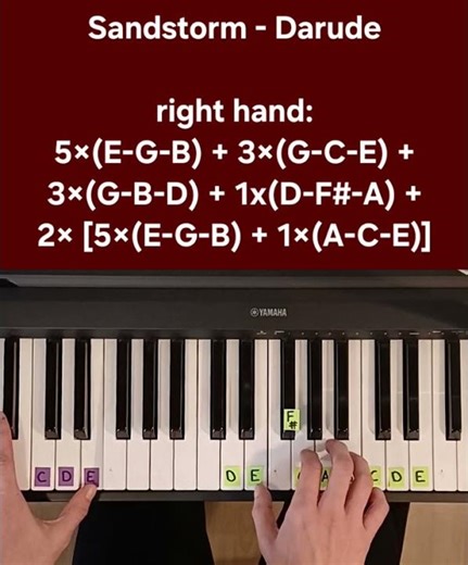Sandstorm - Darude - piano tutorial