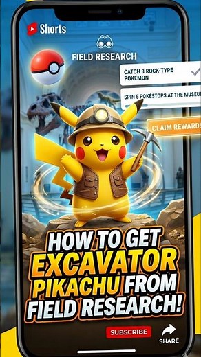 How to Get EXCAVATOR PIKACHU From Field Research! ⛏️ | #Shorts #PokemonGo #ShinyPokemon #Pikachu