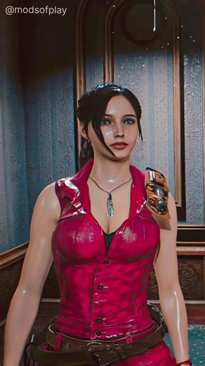 Claire Redfield modded red jacket costume looks amazing in Resident Evil 2 Remake Mod