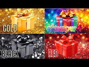 Choose your gift🎁🤩💝||4 gift box challenge||3 good & 1 bad||Gold, Rainbow, Black & Red #chooseyourbox