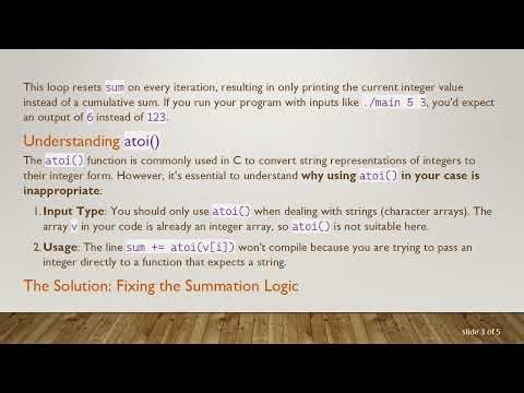 Understanding atoi() in C: Fixing Integer Addition Issues