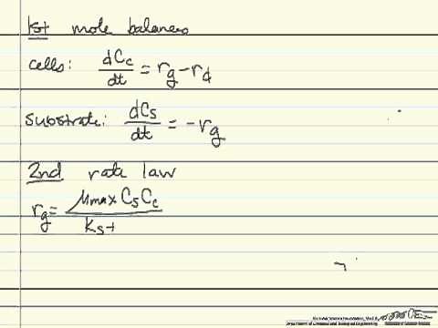 Monod Cell Growth Example (Bio)
