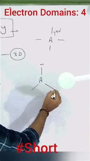 4 Electron Domain: CH4, NH3, H2O Shape Trick 🔥 | VSEPR Theory #Shorts