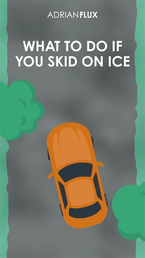Here is what to do if you skid on ice when driving! ❄️ If you have to go out in the car in snow or icy weather, make sure your windows and lights are completely clear, and that you drive slowly and carefully. #ice #snow #snowday #driving
