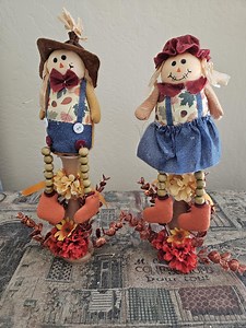 Fall Decoration - Scarecrow Figurines - Centerpiece - Dark Hats V2 - Etsy