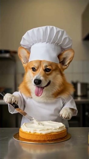 Chef Corgi Bakes a Birthday Cake for His Best Friend! 🐾