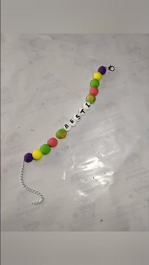 Easy Clay Beads Friendship Bracelet Making at Home 💖#shorts #art #craft #braslet