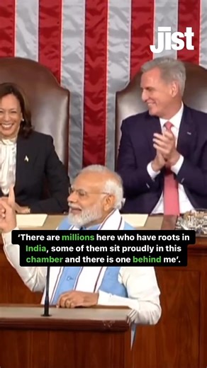 1.1M views · 28K reactions | PM Narendra Modi addressed the joint sitting of the US Congress and proudly said, ‘There are millions here who have roots in India’. The Indian Prime Minister is on his first state visit to the United States. #pmmodi #narendramodi #india #unitedstates #joebiden #indians #americans #news #uscongress | Jist | Facebook