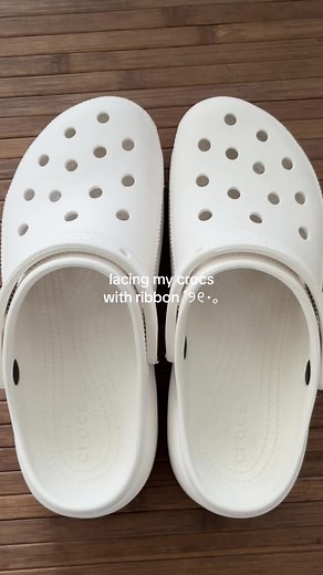 Cute Crocs Lacing with Ribbons