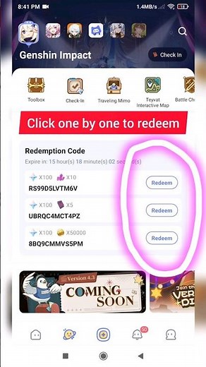 Use HoYoLab To Redeem Code #genshinimpact #genshinprimogems