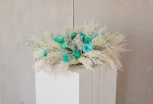 Water Blue Rose Bouquet,blue Table Decor,boho Home Decor,wedding Centerpiece Flower,pampas Grass Centerpiece,wedding Decor - Etsy Canada